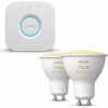 Súprava inteligentného osvetlenia Philips HueWA 4.3W GU10 2P EUR + Philips HUE Bridge EU