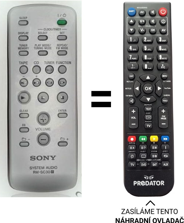 Diaľkový ovládač Predátor Sony CMT-CPZ2