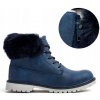 WOJTYŁKO 9079 ČIŽMY ZIMNÉ TOPÁNKY ZATEPLENÉ TRAPERY MODRÉ R 34