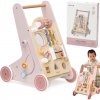 Viga Toys VIGA PolarB drevený kočík Ružový vzdelávací kočík