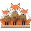 Jesenná Dekorácia - drevená líška, 16x13 cm, rustikálny štýl, dve farby