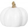 Dekorácia MagicHome, Tekvica so zlatou stopkou, biela, porcelán, 12,7x12,3x10,8 cm