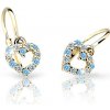 Cutie Jewellery Detské náušnice zo žltého zlata C2157-10-X-1 svetlo modrá