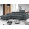 Rohová sedacia súprava Scala, ocelovo šedá látka, ľavý roh
