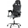 Herné kreslo GEAR — ekokoža, čierna / sivá
