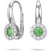 Náušnice z bieleho zlata so zeleným očkom 23229/BZX