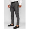 Bolf pánske chino látkové nohavice s károvaným vzorom 0048 antracitové