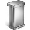 Odpadkový kôš voľne stojací Simplehuman Pedal bin 45 l kartáčovaná nerez oceľ mat SHCW2024