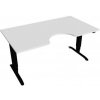 Hobis Pracovný stôl Motion Ergo, ZO, 3S, 160x61-128x90 cm, biela/čierna