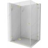 Mexen Lunar-F L, skladací sprchový kút ľavý 100 x 90 cm, 8mm číre sklo, zlatý matný profil, 836L-100-090-55-00-L