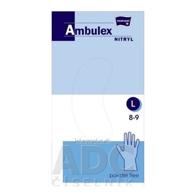 Ambulex rukavice NITRYL veľ. L, modré, nesterilné, nepudrované, 1x100 ks