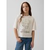 GAP Detské oversize tričko s logom Biela XS