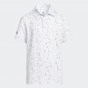 Juniorská polokošeľa adidas golf FLAG Print pre chlapcov biela s potlačou 176