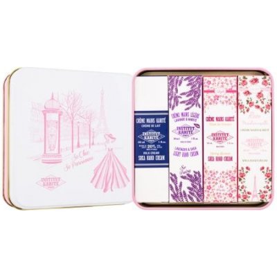 Institut Karité So Chic So Parisienne darčekový set krém na ruky Shea Hand Cream Light Rose Mademoiselle 30 ml + krém na ruky Light Hand Cream Lavender & Shea 30 ml + krém na ruky Shea Hand Cream Milk