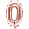 PartyDeco Fóliový balón Mini - Číslo 0 ružovo-zlatý
