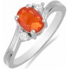 Nefertitis Prsteň strieborný s brúseným oranžovým zafírom a zirkónmi Ag 925 026295 OS - 54 mm (US 7), 2,6 g