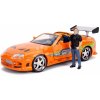 Autíčko Toyota Supra 1995 Fast & Furious Jada kovové s otvárateľnými časťami a figúrkou Brian O´Connor dĺžka 21 cm 1:24