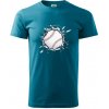 Baseball lopta v triku - Klasické pánske tričko vyššej gramáže - XL ( Tmavý tyrkys )