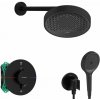 Hansgrohe Sprchový set s termostatom pod omietku, s telesom, priemer 25 cm, 3 prúdy, matná čierna SANI21HHH406-HG
