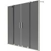 Mexen Velar Duo, 2-krídlová posuvná vaňová zástena 160 x 150 cm, 8mm šedé sklo, brúsená oceľ, 896-160-000-42-97