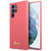 Guess S22 Ultra fuchsia hardcase Silicone Script Metal Logo (GUHCS22LLSLMGFU)