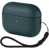 AppleKing obal s textúrou kože a pútkom pre AirPods Pro 3 - petrolejový - možnosť vrátiť tovar ZADARMO do 30tich dní