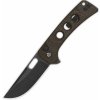 QSP Knife Unicorn 14C28N, black stonewashed Dark brown micarta QS156-A2