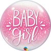 Qualatex Bublina Baby girl ružová a konfety 22