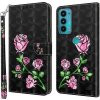 Peňaženkové kožené puzdro 3D Painted na Motorola Moto E20 / E30 / E40 - Rose