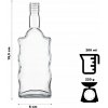 Fľaša na alkohol sklenená 