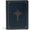 CSB Ancient Faith Study Bible, Navy Leathertouch: Black Letter, Church Fathers, Study Notes and Commentary, Ribbon Marker, Sewn Binding, Easy-To-Read (Kniha)