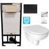 DEANTE Podstavný rám, pre závesné WC misy + SLIM tlačidlo černé + WC JIKA LYRA PLUS RIMLESS + SEDADLO duraplastu SLOWCLOSE CST_WC01 N51P LY2