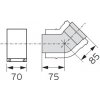 Koleno 2 x 45° Ø 80/125mm, PP, odkouření pro Kondenzační kotle
