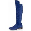 Vysoké čižmy nad kolená z pravej kože Ema 040 modré, VEĽKOSŤ OBUV NOVÉ 41