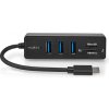 NEDIS USB hub/ zástrčka USB-C zástrčka/ 3x zásuvka USB-A/ 5 Portů/ USB 3.2 Gen 1/ 5 Gbps/ SD & MicroSD/ černý/ blistr CCGB64250BK01