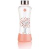 Equa Sklenená fľaša Squeeze Peach Tree, Borosilikátové sklo + silikón 550 ml