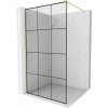 MEXEN/S - Kioto Sprchová zástena WALK-IN 120 x 200, čierny vzor 8 mm, zlatá kartáčovaná 800-120-101-55-77