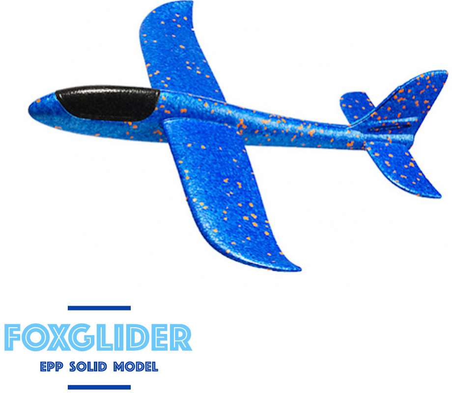 FOXGLIDER detské hádzací lietadlo hádzadlá modré 48cm EPP