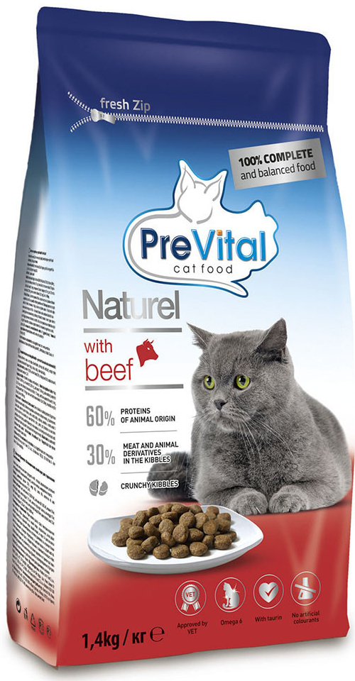 PreVital Naturel cat hovädzie 1,4 kg