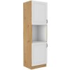 Bývaj s nami SK, STELLA 60 DP vysoká skrinka na vstavanú rúru, biela/dub Artisan LTD,MDF