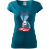 Folklór - líška samostatná - Dámske tričko Pure - 2XL ( Petrolejová )