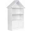 ECOTOYS FBC002-1 Detská knižnica v tvare domčeka so skriňou 74×28,5×115,5 cm, biela