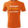 Oranžové tričko najlepší IT analytik na svete - darček pre IT analytika XL