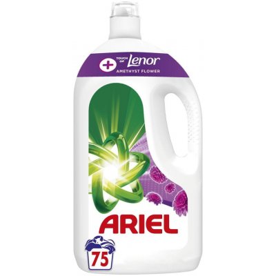 Ariel + Tekutý Prací Prostriedok Touch Of Lenor Amethyst Flower 3.75 l, 75 Praní