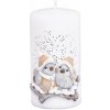 Artman Candles Vianočná sviečka vtáčik, biela, pr. 7 x 14 cm