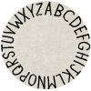 Ručne tkaný kusový koberec Round ABC Natural-Black Rozmery koberca: 150x150 kruh