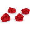 Saténový kvet ruže na našitie a nalepenie Ø5, 6 cm - 4 ks 5 (Ø5 cm) červená