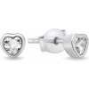 Brilio Silver Nežné strieborné náušnice so zirkónmi Srdiečka EA599W