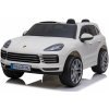 JOKO Elektrické Autíčko Porsche Cayenne S, LAKOVANÉ, penové kolesá, kožené sedadlo, biele