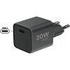 WG - Sieťová nabíjačka GaN 1x USB-C, PD 20W, 5V-9V-12V, čierna
